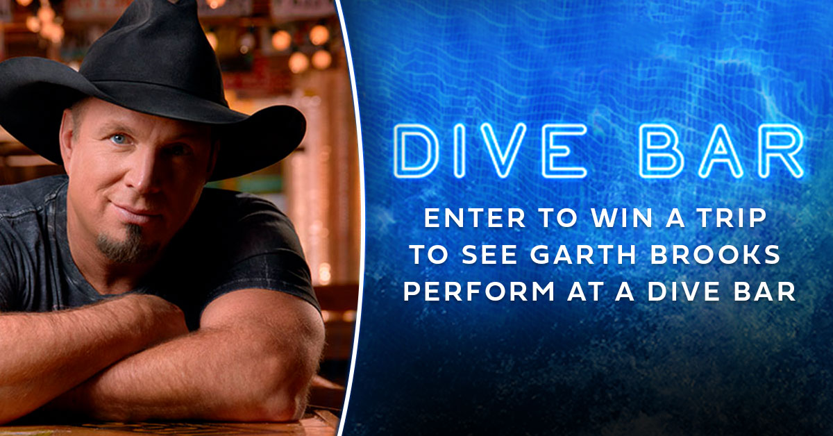 win a trip to see garth brooks perform at a dive bar